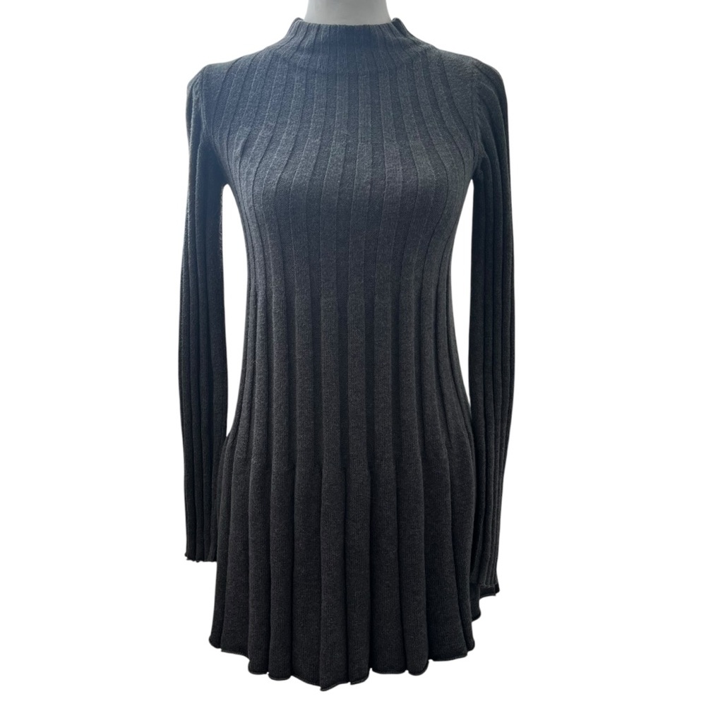 Rosie Neim Gray Ribbed Knit Women's Top Size XS (#2058)